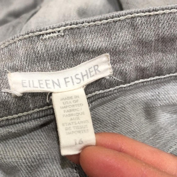 Eileen Fisher Slim Fit Jeans Size 16 Light Gray - Picture 8 of 9